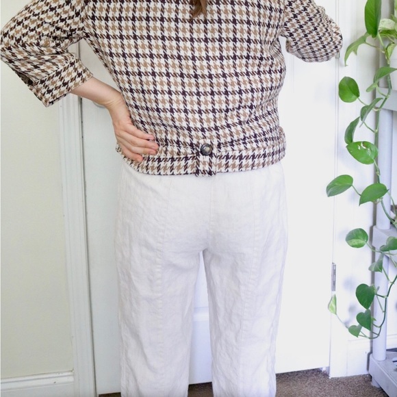 Seeds Linen Brown Buttons with Drawstring Trousers - Picture 12 of 16